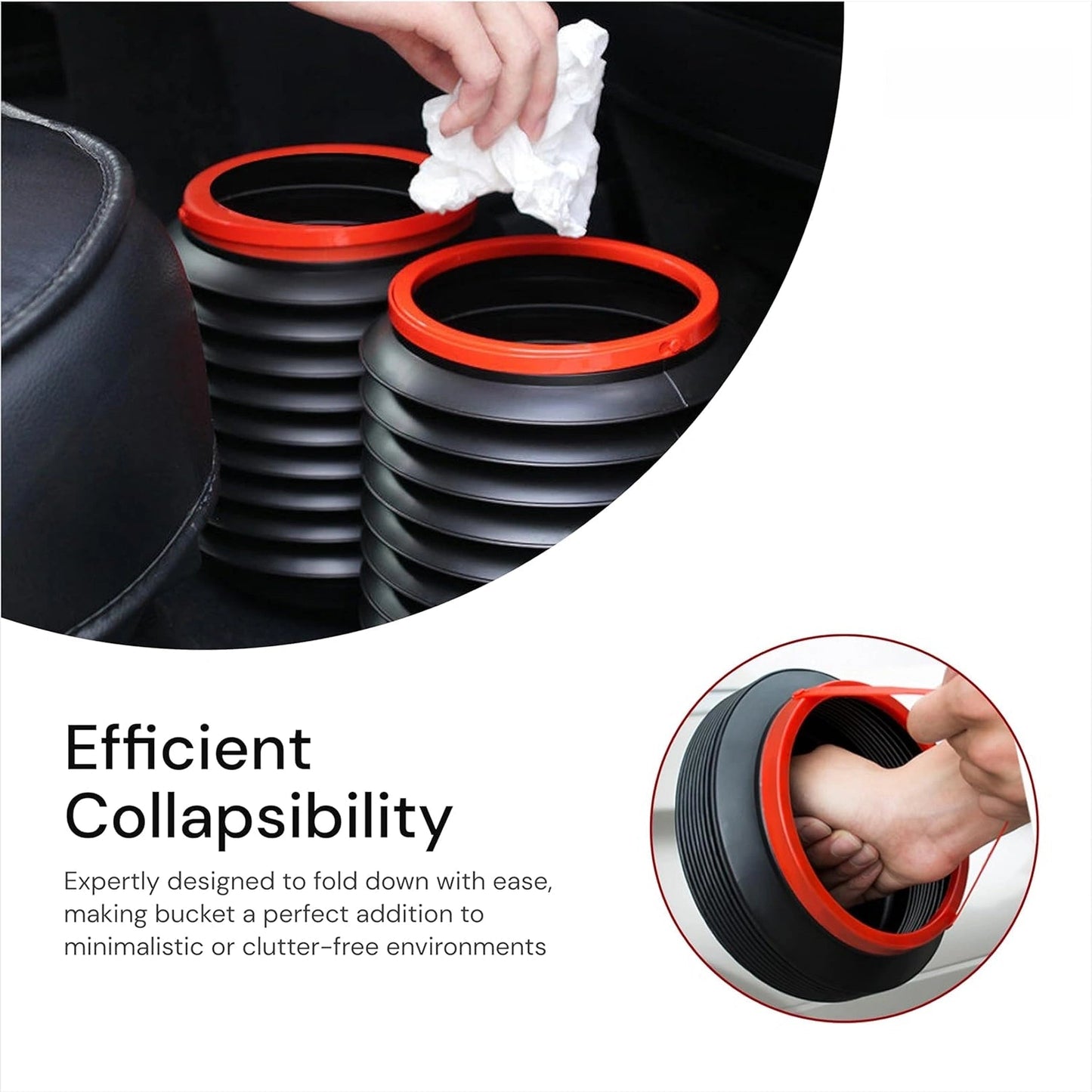 Foldable 4L Collapsible Storage Bucket for Home, Kitchen, Car & Outdoor Use